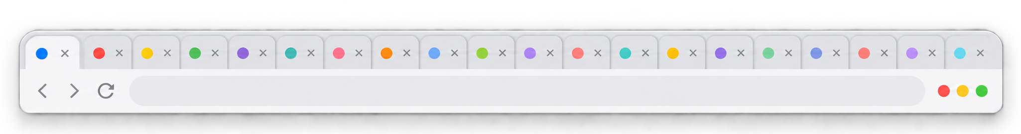 The left edge of a browser with 20 open tabs, continuing beyond the card